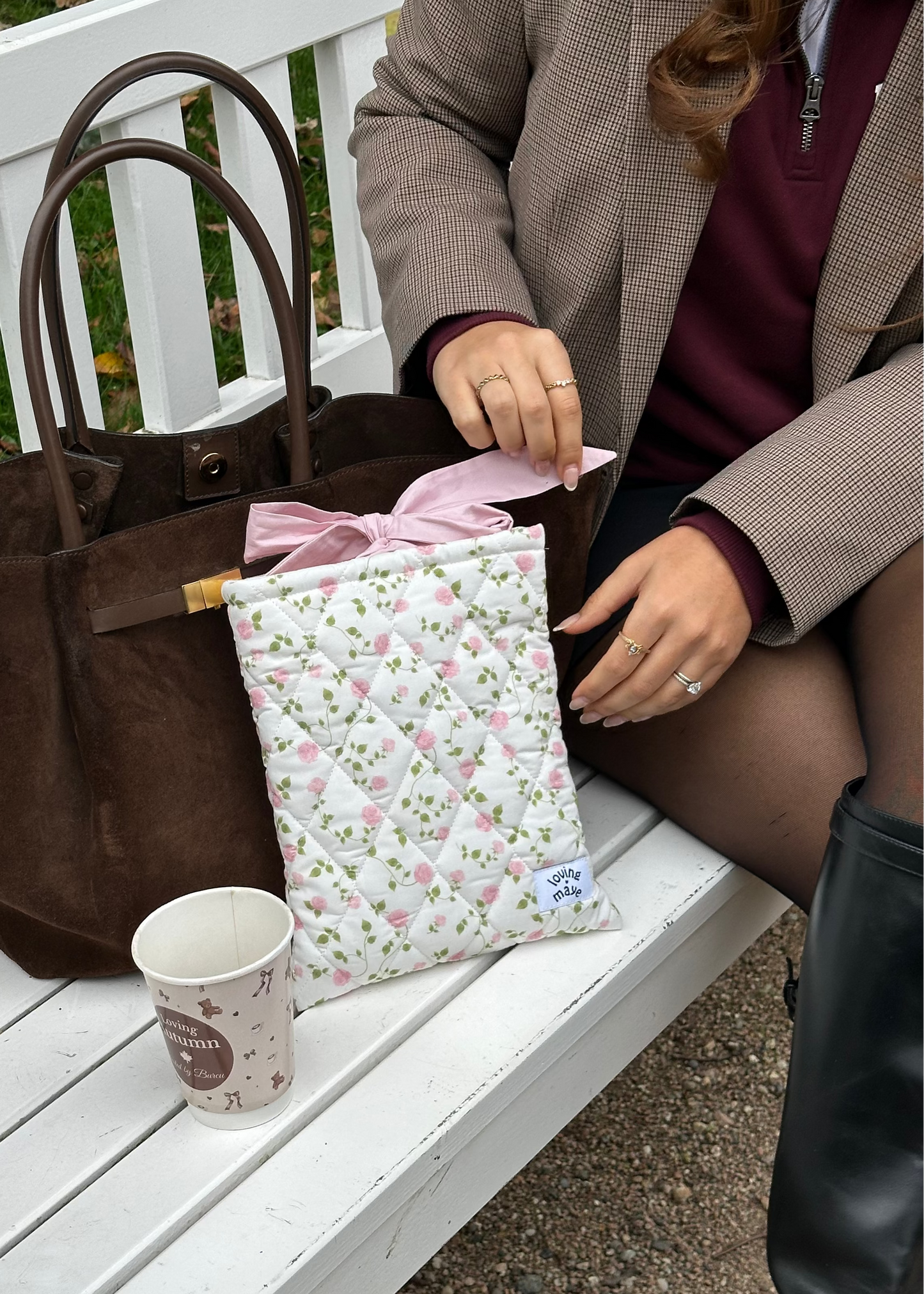 Buchtasche (Pink Roses)