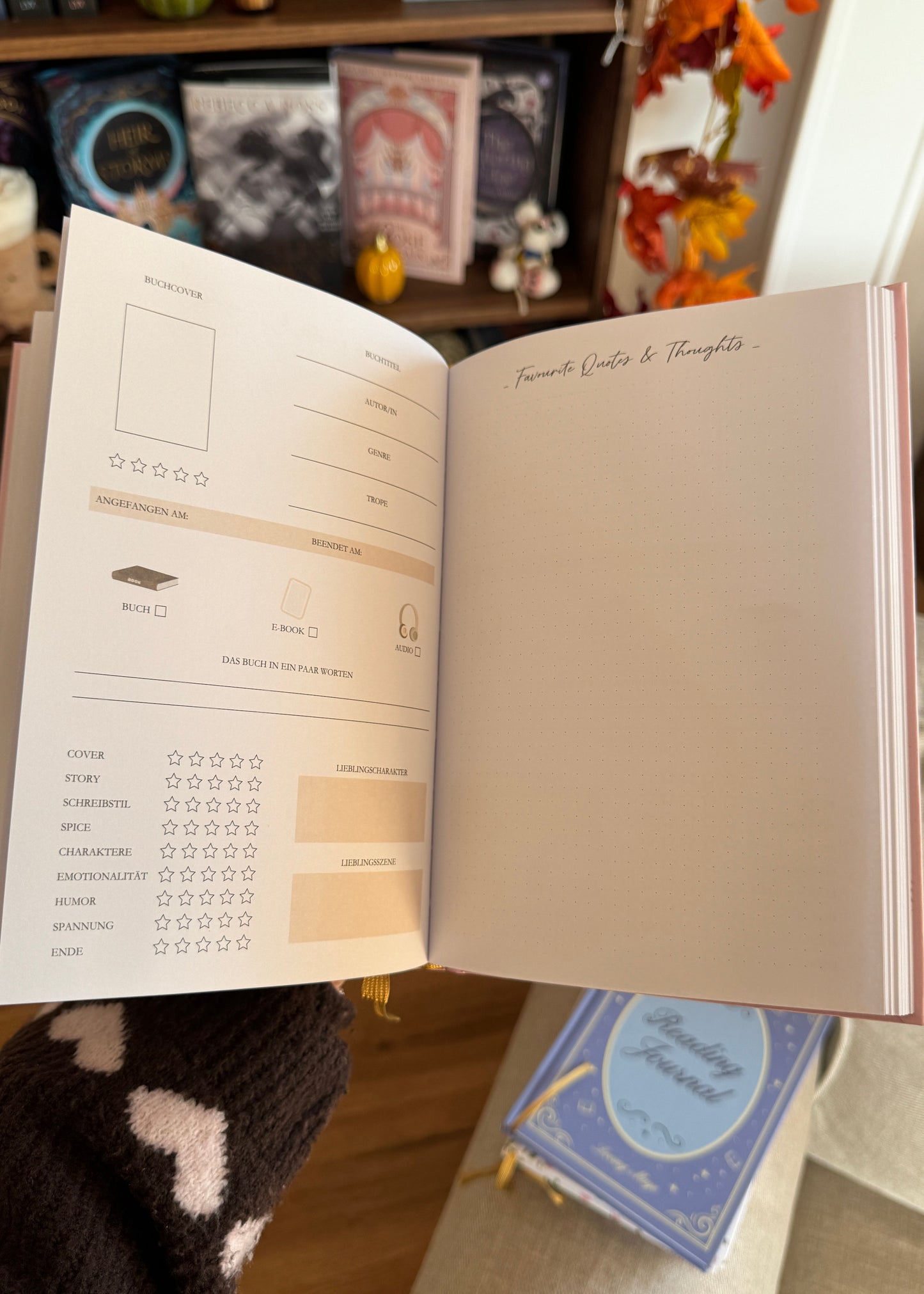 Reading Journal, gebundene Ausgabe (DIN A5) rosy pink