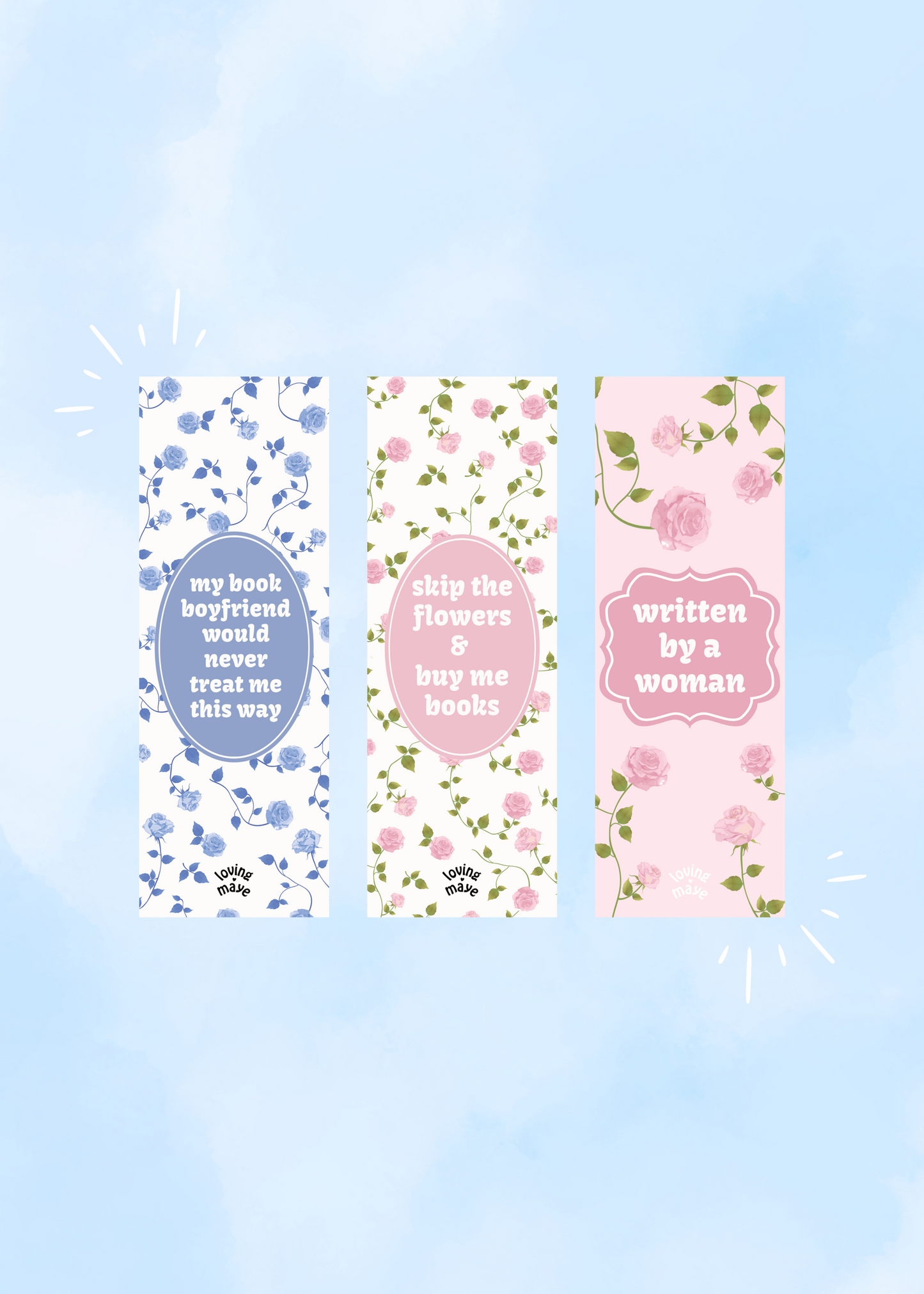 Lesezeichen 3er Bundle "Rosen"