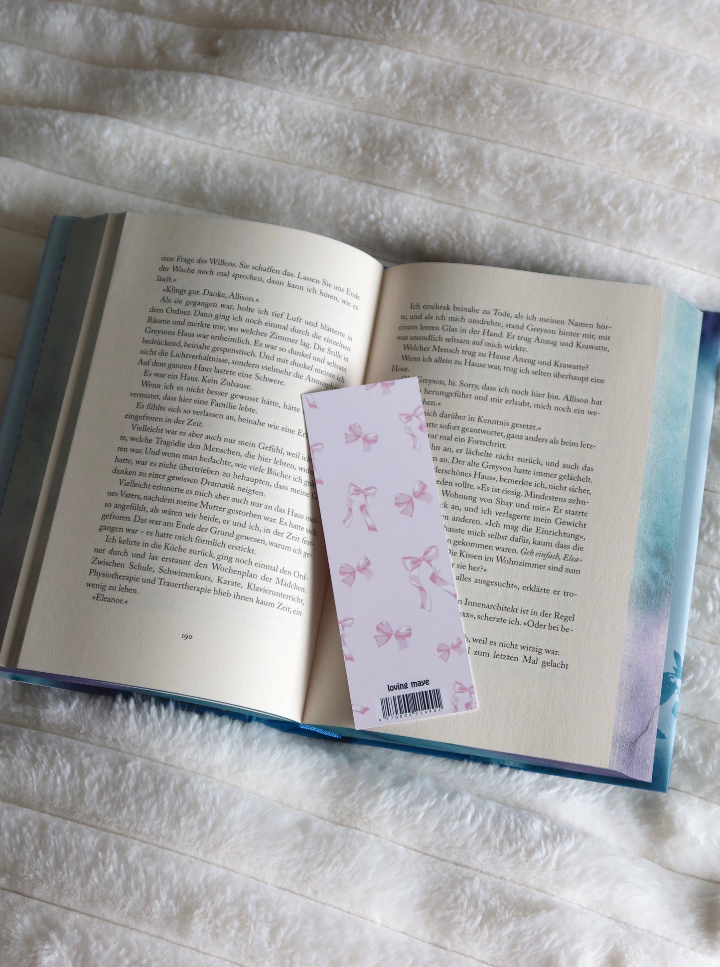 Lesezeichen mit pinken Schleifen "mentally, I'm at the bookstore"