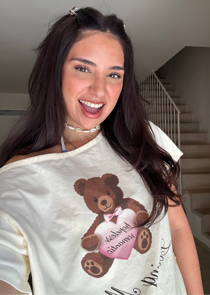 Kurzärmeliges Off-Shoulder-Shirt (Teddy Hopeless Romantic)