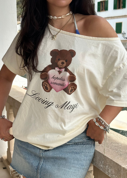 Kurzärmeliges Off-Shoulder-Shirt (Teddy Hopeless Romantic)