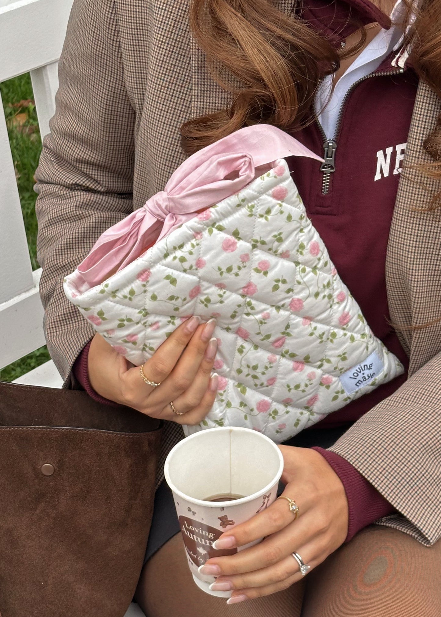 Buchtasche (Pink Roses)